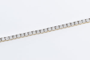 10K 4.00 Ctw Diamond Vintage Round Link Tennis Necklace 20" Yellow Gold