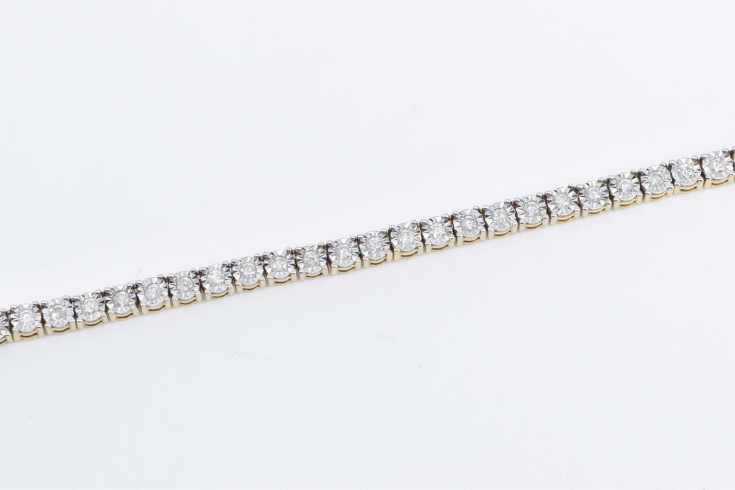 10K 4.00 Ctw Diamond Vintage Round Link Tennis Necklace 20