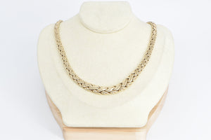 14K Tiffany & Co Byzantine Link Braid Chain Necklace 16.25" Yellow Gold