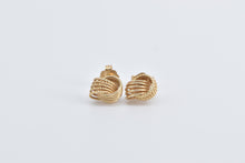 Load image into Gallery viewer, 14K Vintage Knot Twist Fashion Ball Fashion Stud Earrings Yellow Gold