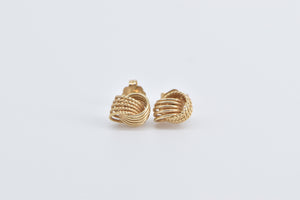 14K Vintage Knot Twist Fashion Ball Fashion Stud Earrings Yellow Gold