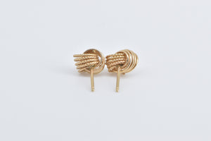 14K Vintage Knot Twist Fashion Ball Fashion Stud Earrings Yellow Gold