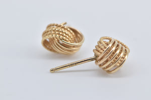 14K Vintage Knot Twist Fashion Ball Fashion Stud Earrings Yellow Gold