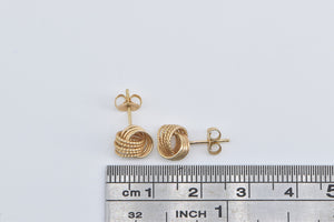 14K Vintage Knot Twist Fashion Ball Fashion Stud Earrings Yellow Gold