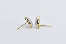 Load image into Gallery viewer, 14K Pave Diamond Heart Love Symbol Stud Earrings Yellow Gold