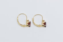 Load image into Gallery viewer, 14K Oval Garnet Diamond Accent Vintage Dangle Earrings White Gold