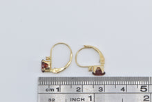 Load image into Gallery viewer, 14K Oval Garnet Diamond Accent Vintage Dangle Earrings White Gold