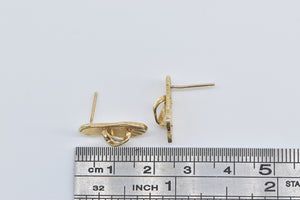 14K Sandal Flip Flop Beach Shoe Ocean Motif Earrings Yellow Gold