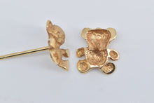 Load image into Gallery viewer, 14K Teddy Bear Stuffed Animal Stud Earrings Yellow Gold