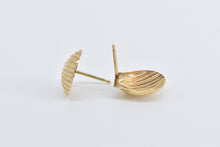 Load image into Gallery viewer, 14K Scallop Sea Shell Ocean Motif Beach Stud Earrings Yellow Gold