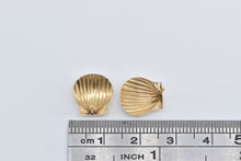 Load image into Gallery viewer, 14K Scallop Sea Shell Ocean Motif Beach Stud Earrings Yellow Gold