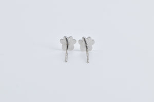 14K Paw Print Animal Pet Dog Cat Stud Earrings White Gold