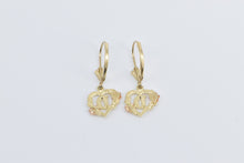 Load image into Gallery viewer, 14K Black Hills Heart D Monogram Dangle Earrings Yellow Gold