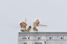 Load image into Gallery viewer, 14K Black Hills Rose Flower Tri Tone Stud Earrings Yellow Gold