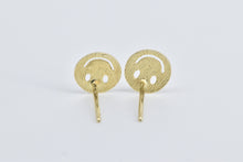 Load image into Gallery viewer, 14K Smile Happy Face Smiley Joy Happiness Stud Earrings Yellow Gold