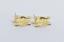 Load image into Gallery viewer, 14K Turtle Cute Textured Animal Lover Stud Earrings Yellow Gold