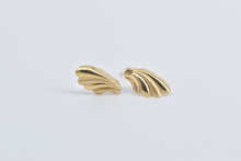 Load image into Gallery viewer, 14K Vintage Shooting Star Wave Curved Stud Earrings Yellow Gold