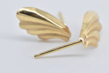 Load image into Gallery viewer, 14K Vintage Shooting Star Wave Curved Stud Earrings Yellow Gold