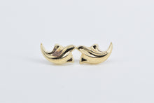 Load image into Gallery viewer, 14K Ornate Curved Flourish Flow Fashion Stud Earrings Yellow Gold