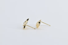 Load image into Gallery viewer, 14K Ornate Curved Flourish Flow Fashion Stud Earrings Yellow Gold