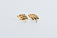 Load image into Gallery viewer, 14K Vintage Scalloped Wave Fashion Stud Earrings Yellow Gold