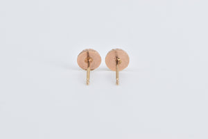 14K Textured Domed Round Sphere Geometric Stud Earrings Rose Gold