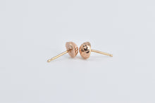 Load image into Gallery viewer, 14K Textured Domed Round Sphere Geometric Stud Earrings Rose Gold