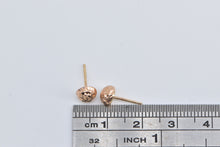 Load image into Gallery viewer, 14K Textured Domed Round Sphere Geometric Stud Earrings Rose Gold