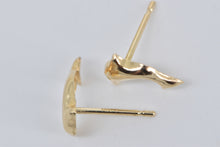 Load image into Gallery viewer, 14K High Relief Jumping Dolphin Ocean Beach Stud Earrings Yellow Gold