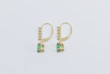 Load image into Gallery viewer, 14K Oval Green CZ Fashion Drop Dangle Earrings Yellow Gold