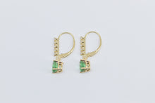 Load image into Gallery viewer, 14K Oval Green CZ Fashion Drop Dangle Earrings Yellow Gold