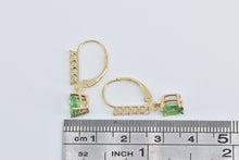 Load image into Gallery viewer, 14K Oval Green CZ Fashion Drop Dangle Earrings Yellow Gold