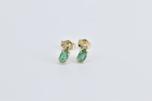 Load image into Gallery viewer, 14K Oval Emerald Diamond Accent Single Stud Earrings Yellow Gold