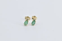 Load image into Gallery viewer, 14K Oval Emerald Diamond Accent Single Stud Earrings Yellow Gold