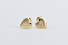 Load image into Gallery viewer, 14K High Relief Heart Love Symbol Vintage Stud Earrings Yellow Gold