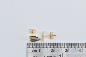 14K High Relief Heart Love Symbol Vintage Stud Earrings Yellow Gold