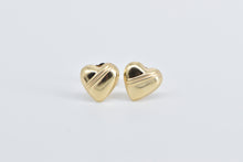 Load image into Gallery viewer, 14K Heart Love Symbol High Relief Stud Earrings Yellow Gold