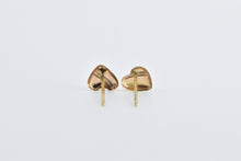 Load image into Gallery viewer, 14K Heart Love Symbol High Relief Stud Earrings Yellow Gold