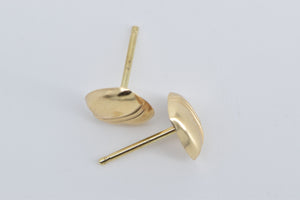 14K Heart Love Symbol High Relief Stud Earrings Yellow Gold