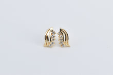 Load image into Gallery viewer, 14K Wavy Diamond Vintage Fashion Stud Earrings Yellow Gold