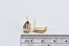 Load image into Gallery viewer, 14K Wavy Diamond Vintage Fashion Stud Earrings Yellow Gold