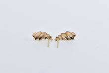 Load image into Gallery viewer, 14K Puffy Scalloped Twist Fashion Stud Earrings Yellow Gold