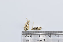 Load image into Gallery viewer, 14K Puffy Scalloped Twist Fashion Stud Earrings Yellow Gold