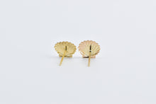 Load image into Gallery viewer, 14K Scallop Sea Shell Ocean Motif Beach Stud Earrings Yellow Gold