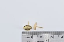 Load image into Gallery viewer, 14K Scallop Sea Shell Ocean Motif Beach Stud Earrings Yellow Gold