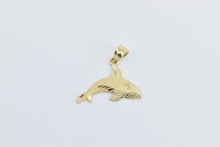 Load image into Gallery viewer, 14K Orca Killer Whale Ocean Animal Statement Pendant Yellow Gold