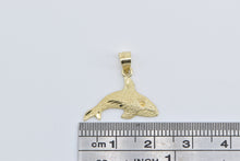 Load image into Gallery viewer, 14K Orca Killer Whale Ocean Animal Statement Pendant Yellow Gold