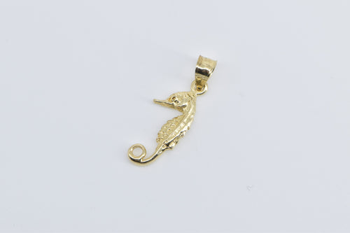 14K Sea Horse Ocean Animal Beach Motif Charm/Pendant Yellow Gold