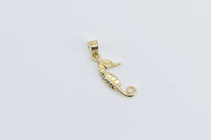 14K Sea Horse Ocean Animal Beach Motif Charm/Pendant Yellow Gold