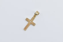 Load image into Gallery viewer, 14K Diamond Cross Christian Faith Symbol Pendant Yellow Gold